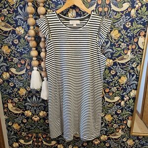 Michael Kors Cap Sleeve Striped Dress